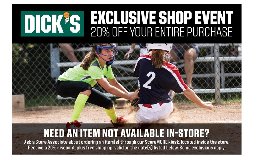 Dicks Sporting Good Discount Day March 16th & 17th